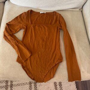 Burnt Orange Long Sleeve Bodysuit
